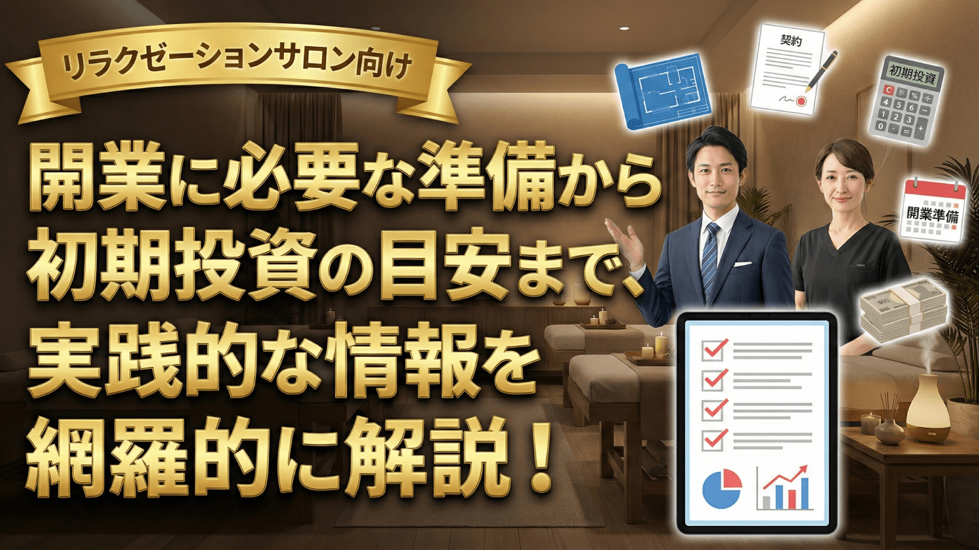 リラクゼーションサロンの開業準備｜必要資格・届出と初期投資の目安