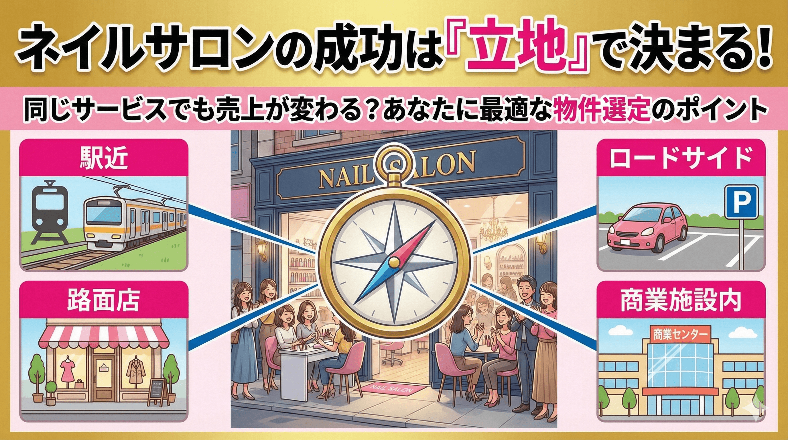 ネイルサロンの立地選び｜繁盛店になるための物件選定ポイント