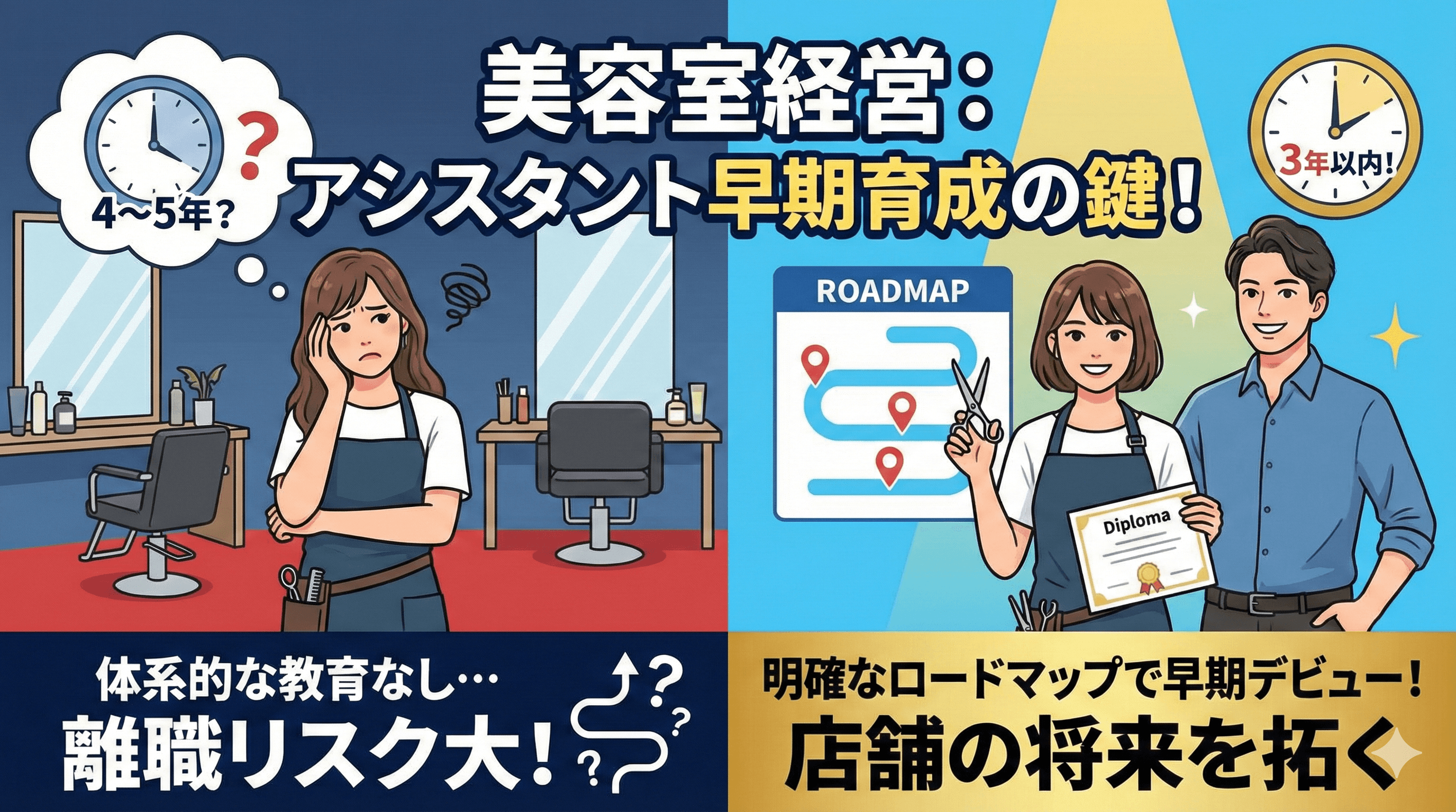 アシスタント教育カリキュラムの作り方｜スタイリストデビューまでのロードマップ